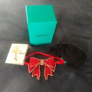 Empty Tieks box, card, shoe bags, and limited edition bow topper